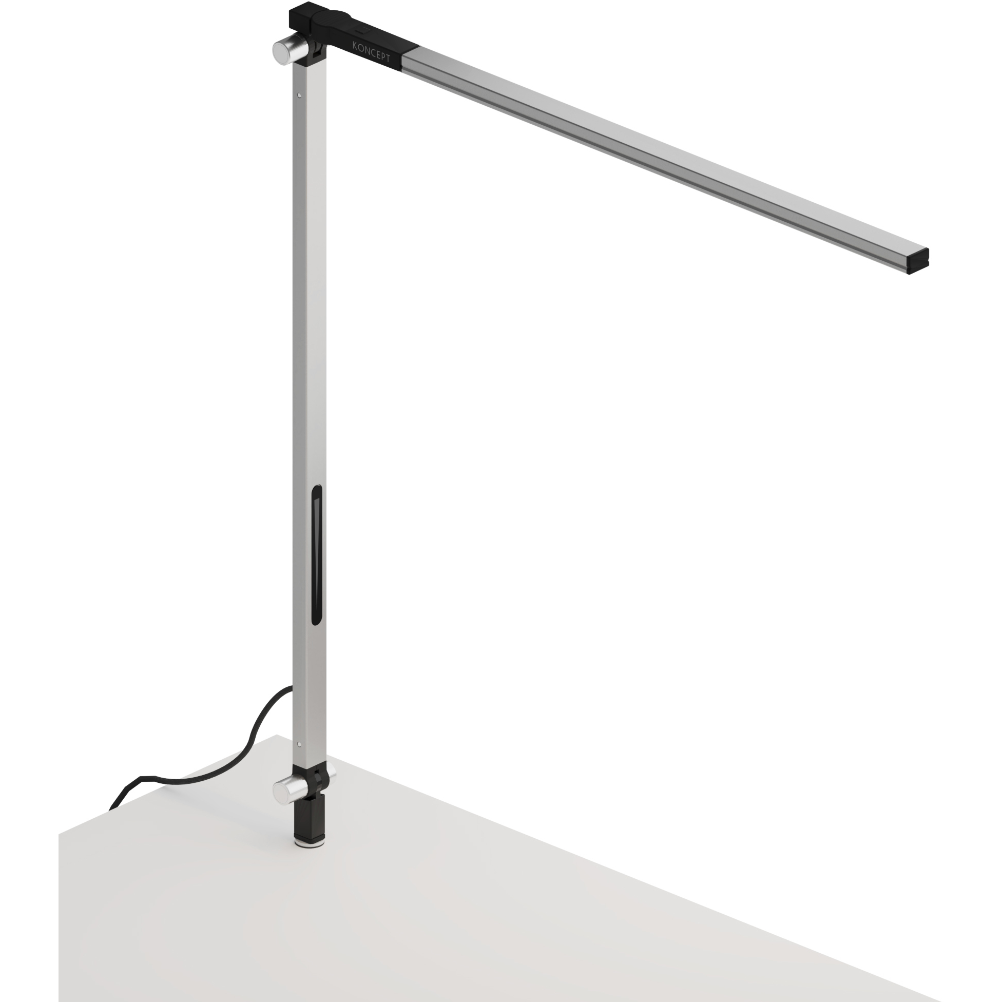 Z-Bar Solo 18 inch 6.00 watt Silver Desk Lamp Portable Light, Through-Table Mount